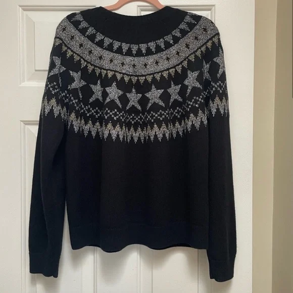 Rails Zoey Fair Isle Metallic Cotton & Wool Blend Sweater - Picture 6 of 7